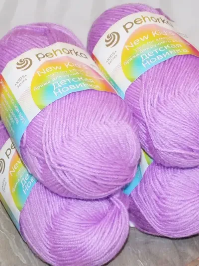 Пряжа Пехорка «Детская новинка» - (389 - Св.фиалка)