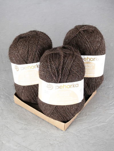Пряжа Пехорка «Овечья шерсть» - (251 - Коричневый)