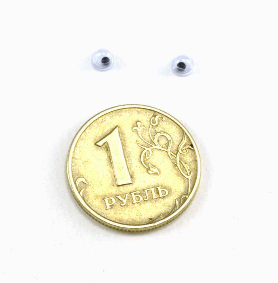 Глаза круглые с бегающими зрачками d 3 мм (MER-3 - черно-белые)