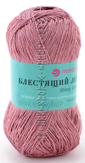 Пряжа Пехорка Блестящий лён - (21 - Брусника)