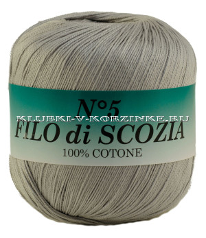 Пряжа Filo di Scozia №5 - (89 - Бледно-серый) 50 г / 226 м100% мерсеризованный хлопок