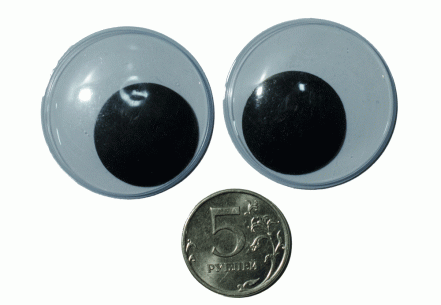 Глаза с бегающими зрачками d 40 мм (МЕR-40 - черный)