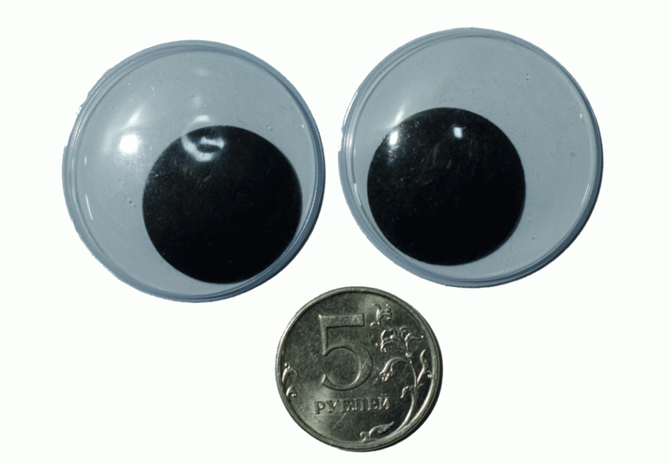 Глаза с бегающими зрачками d 40 мм (МЕR-40 - черный)