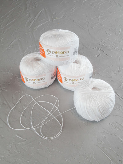 Пряжа Пехорка «Ажурная» - (01 - Белый)
