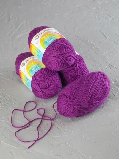 Пряжа Пехорка «Детская новинка» - (179 - Фиалка)