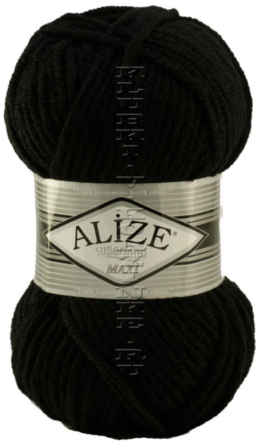 Пряжа Superlana Maxi Alize - (60 - Черный)