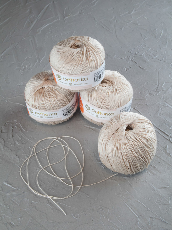 Пряжа Пехорка «Ажурная» - (03 - Св.бежевый)