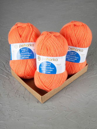 Пряжа Пехорка «Ангорская теплая» - (396 - Настурция)