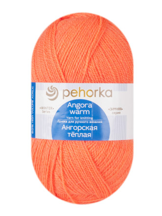 Пряжа Пехорка «Ангорская теплая» - (396 - Настурция)