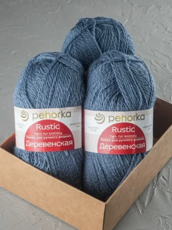 Пряжа Пехорка «Деревенская» - (174 - Стальной)