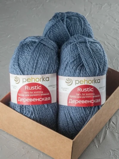 Пряжа Пехорка «Деревенская» - (174 - Стальной)