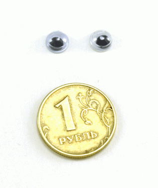 Глаза круглые с бегающими зрачками d 6 мм (MER-6 - черно-белые)
