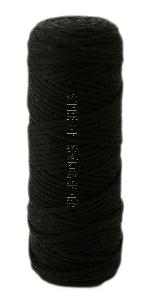 Шпагат крученый хлопковый 4 мм 100 м - (2064К - Чёрный)