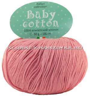 Пряжа Baby Cotton - (22 - Темно-розовый) 50 г / 180 м100% египетский хлопок 