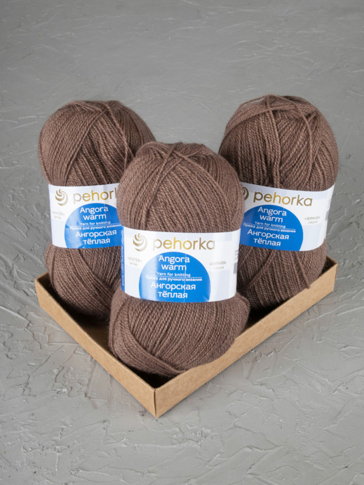 Пряжа Пехорка «Ангорская теплая» - (701 - Какао)