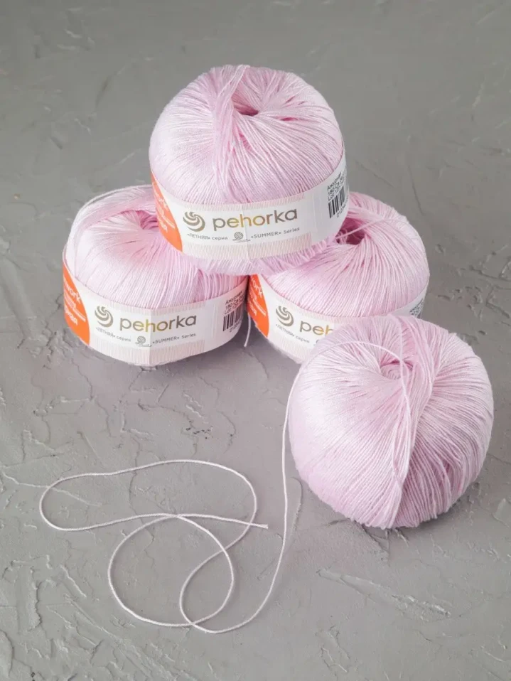 Пряжа Пехорка «Ажурная» - (180 - Св.бегония)