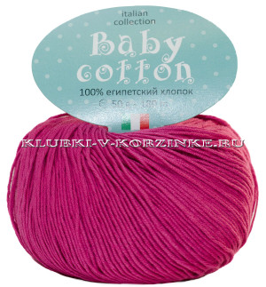 Пряжа Baby Cotton - (24 - Малиновый) 50 г / 180 м100% египетский хлопок 