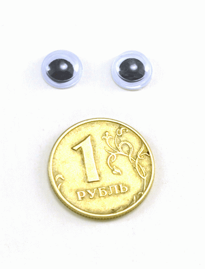 Глаза круглые с бегающими зрачками d 8 мм (MER-8 - черно-белые)