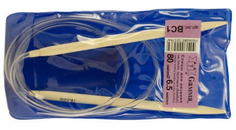 Спицы круговые бамбуковые №6,5, 80 см Gamma