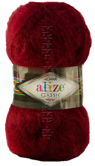 Пряжа Mohair Classic New Alize - (57 - Бордовый)