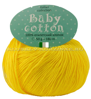 Пряжа Baby Cotton - (12 - Желтый) 50 г / 180 м100% египетский хлопок 