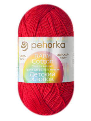 Пряжа Пехорка «Детский хлопок» - (06 - Красный)
