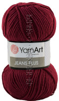 Пряжа YarnArt «Jeans plus» - (66 - Бордовый)