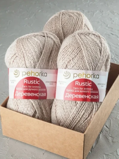 Пряжа Пехорка «Деревенская» - (181 - Жемчуг)