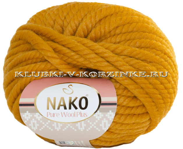 Пряжа Pure Wool Plus Nako - (10429 - Горчичный)