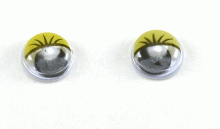 Глаза круглые с ресничками d 8 мм (MER-8 - желтые)