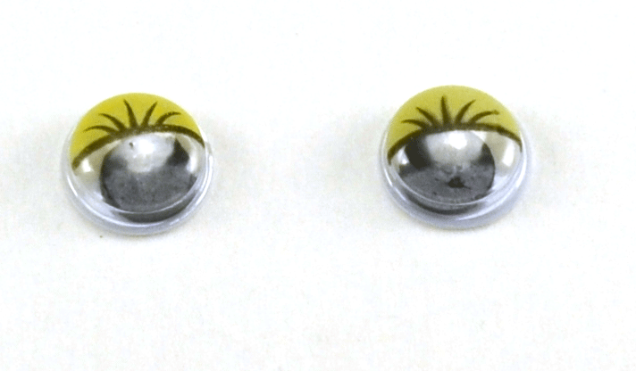 Глаза круглые с ресничками d 8 мм (MER-8 - желтые)