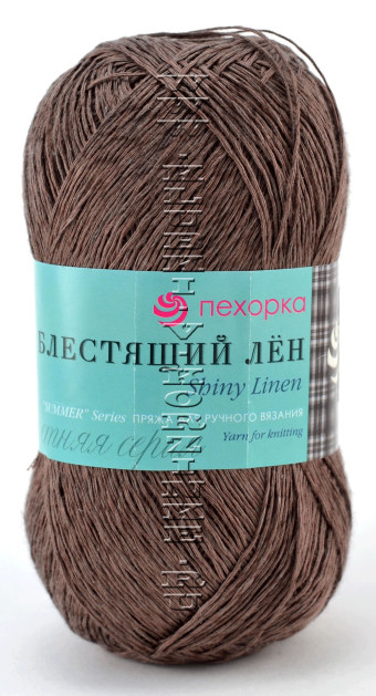 Пряжа Пехорка Блестящий лён - (377 - Кофейный)