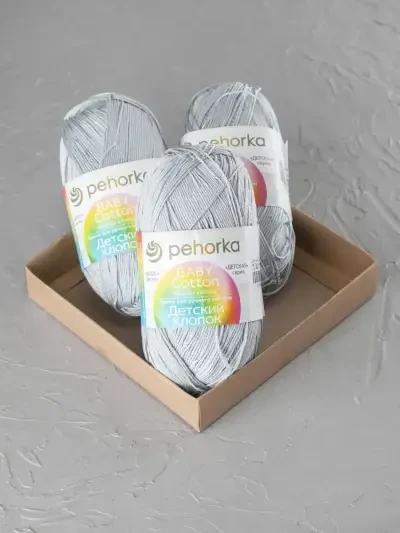 Пряжа Пехорка «Детский хлопок» - (08 - Светло-серый)