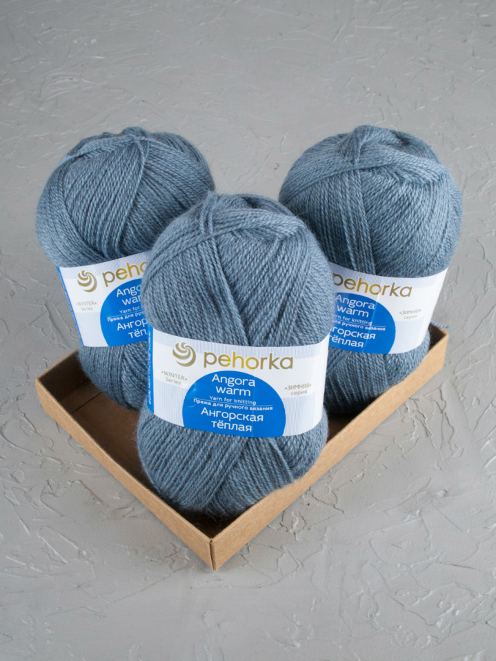 Пряжа Пехорка «Ангорская теплая» - (174 - Стальной)