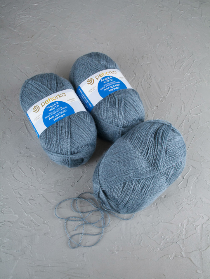 Пряжа Пехорка «Ангорская теплая» - (174 - Стальной)