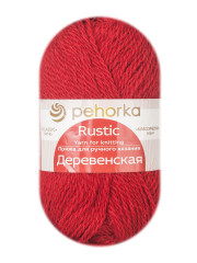 Пряжа Пехорка «Деревенская» - (88 - Красный мак)