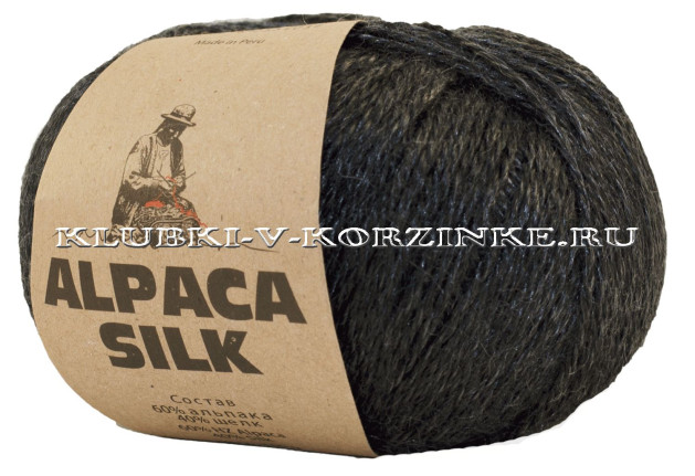 Пряжа Alpaca Silk (403 - Темно-серый меланж)