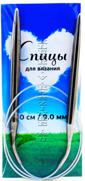 Спицы круговые №9,0, 80 см Размер: 9,0 ммДлина с учетом спиц: 80 см