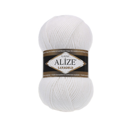 Пряжа «LANAGOLD Alize» - (55 - Белый)