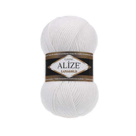 Пряжа «LANAGOLD Alize» - (55 - Белый)