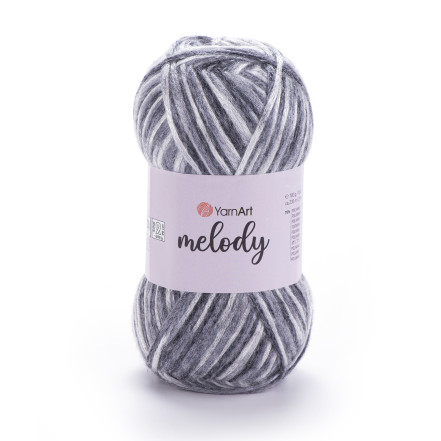 Пряжа YarnArt Melody - (905 - Белый, серый)
