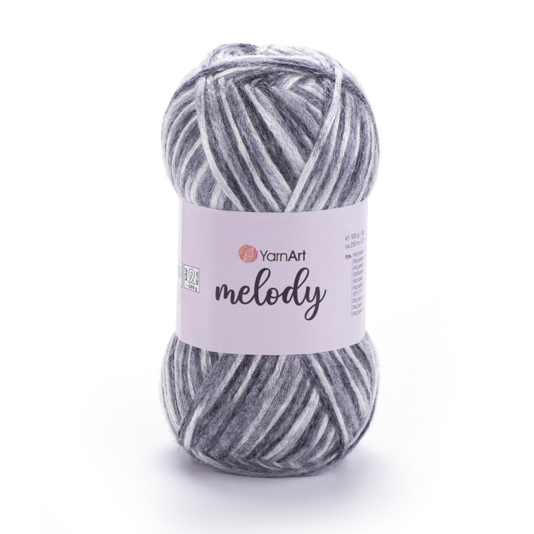 Пряжа YarnArt Melody - (905 - Белый, серый)