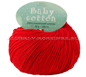 Пряжа Baby Cotton - (18 - Красный) 50 г / 180 м100% египетский хлопок 