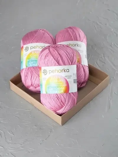 Пряжа Пехорка «Детский хлопок» - (11 - Яр.розовый)