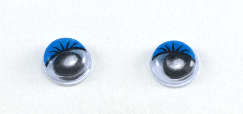 Глаза круглые с ресничками d 8 мм (MER-8 - синие)