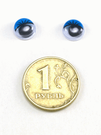 Глаза круглые с ресничками d 8 мм (MER-8 - синие)