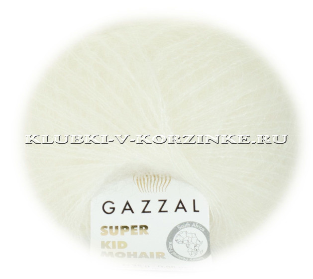 Пряжа Super Kid Mohair Gazzal - (64414 - Тёплый белый)