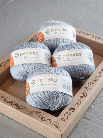 Пряжа Пехорка «Ажурная» - (08 - Светло-серый)