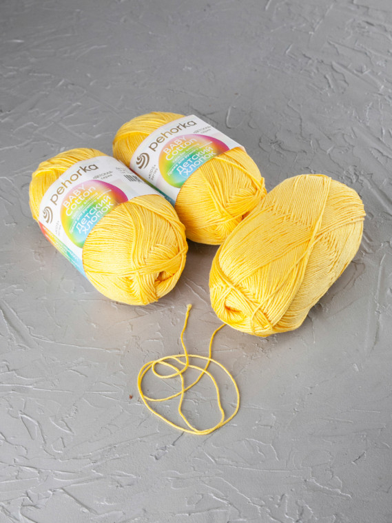 Пряжа Пехорка «Детский хлопок» - (12 - Желток)